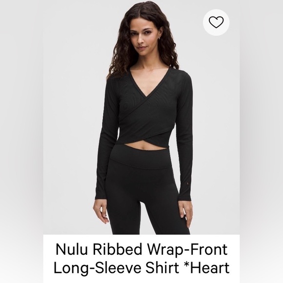 lululemon athletica Tops - Lululemon Nulu Ribbed Wrap-Front Long-Sleeve Shirt Heart
